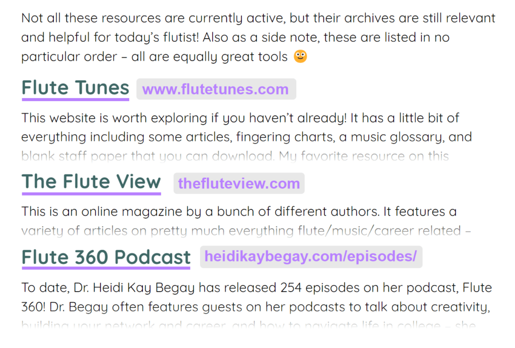 Get Links on Resource Pages