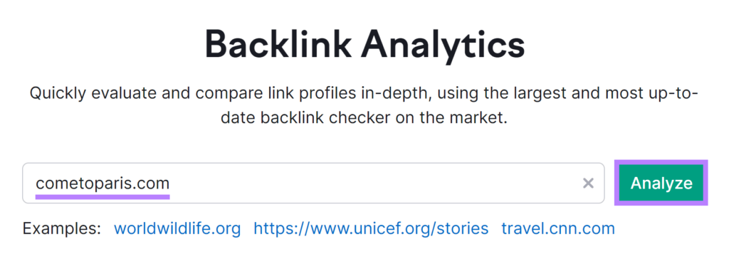 click Analyze