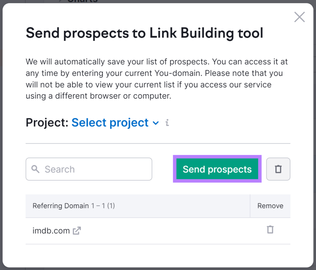 Semrush’s Link Building Tool