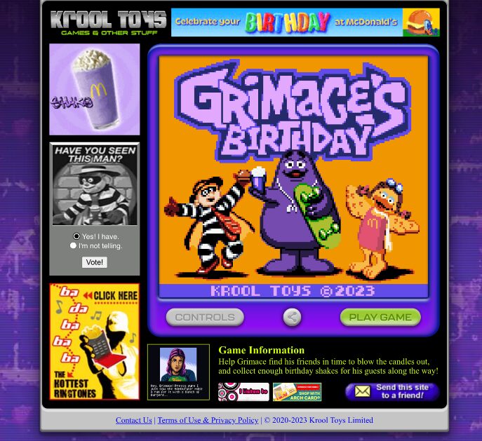 McDonald’s: Grimace’s Birthday