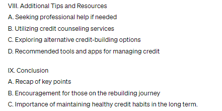 ChatGPT content outline example