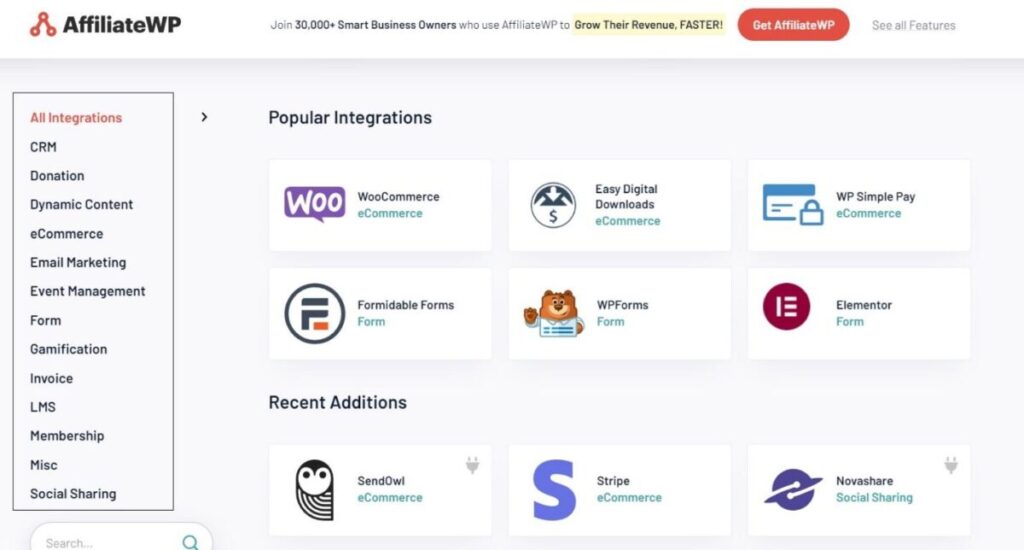 AffiliateWP integrations