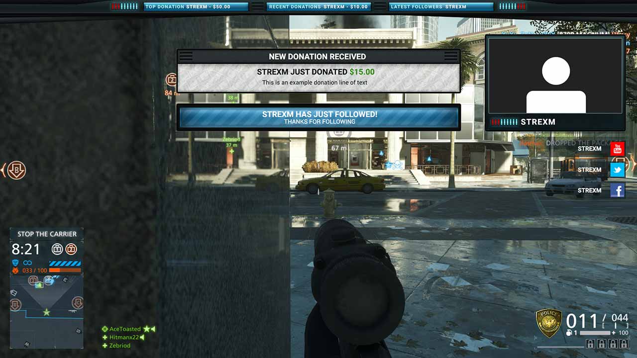 Strexm Twitch overlay package