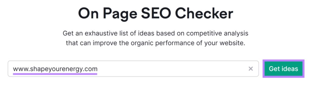 Semrush On Page SEO Checker